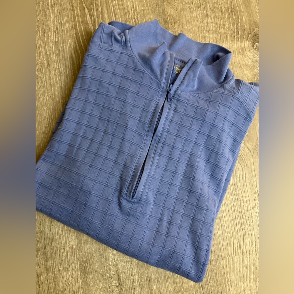 Ben Hogan Performance ¼-Zip High‎ Neck Longsleeve Pullover Shirt Blue Mens Sz XL